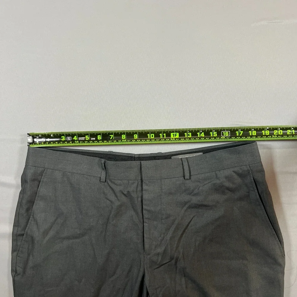 Kenneth Cole Reaction Dress Pants Mens 38x30 Gray Rayon Mid Rise Straight Leg